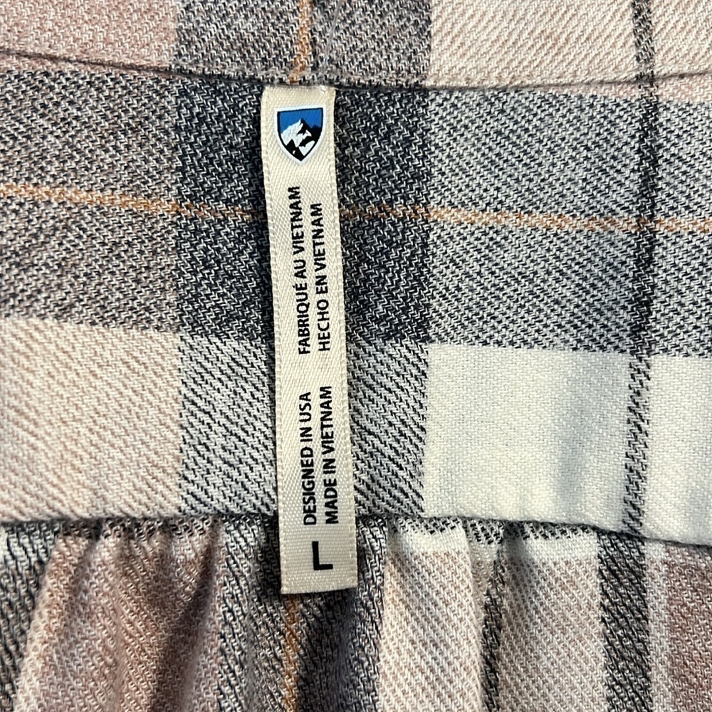 NWT $89 KUHL Women Long Sleeve Button Down Flannel Shirt Cedar Rose Color Large - Picture 8 of 12